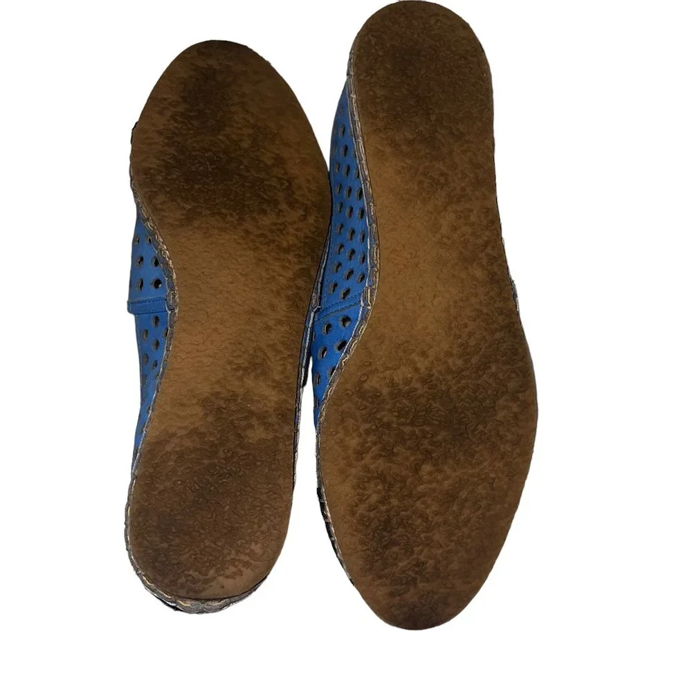 Loeffler Randall Light Blue & Dark Blue Perforated Espadrilles Size 8.5-9